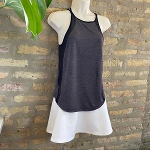 LULULEMON ~ Black Gray Strappy Tank with Mesh Sides
